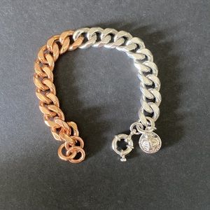 Marc Jacobs two tone rose gold and silver chain bracelet